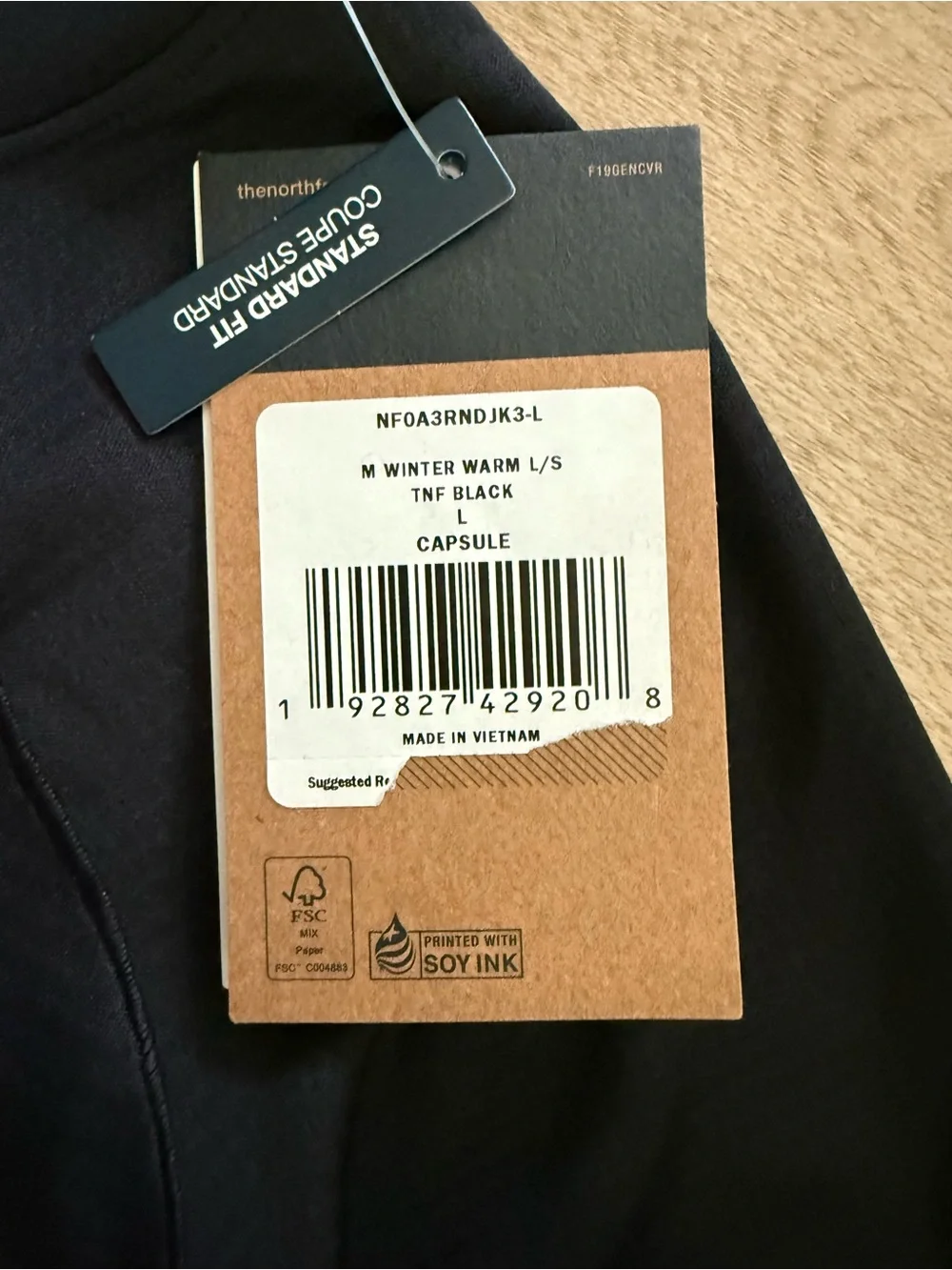 The North Face Winter Warm Long Sleeve Running Shirt Men’s L Black NWT